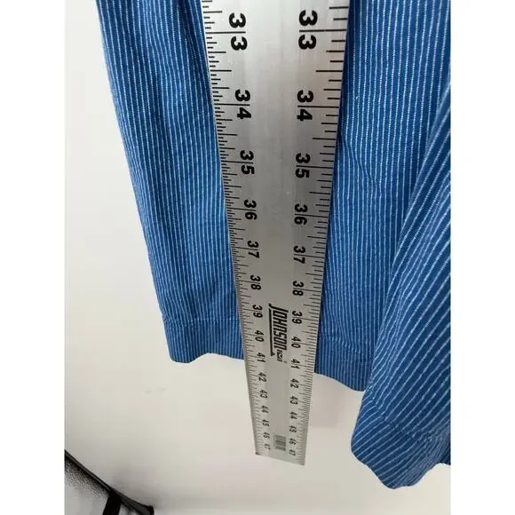 Madewell Tiered Button Front Midi Dress Blue Stripe Cotton 4P Petite Cottage - Picture 14 of 14